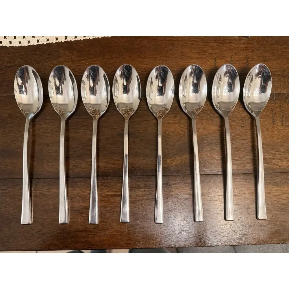 FOOD NETWORK Flatware CHIVE Lot 22 Pieces Stainless Cutlery Knives Spoons Forks